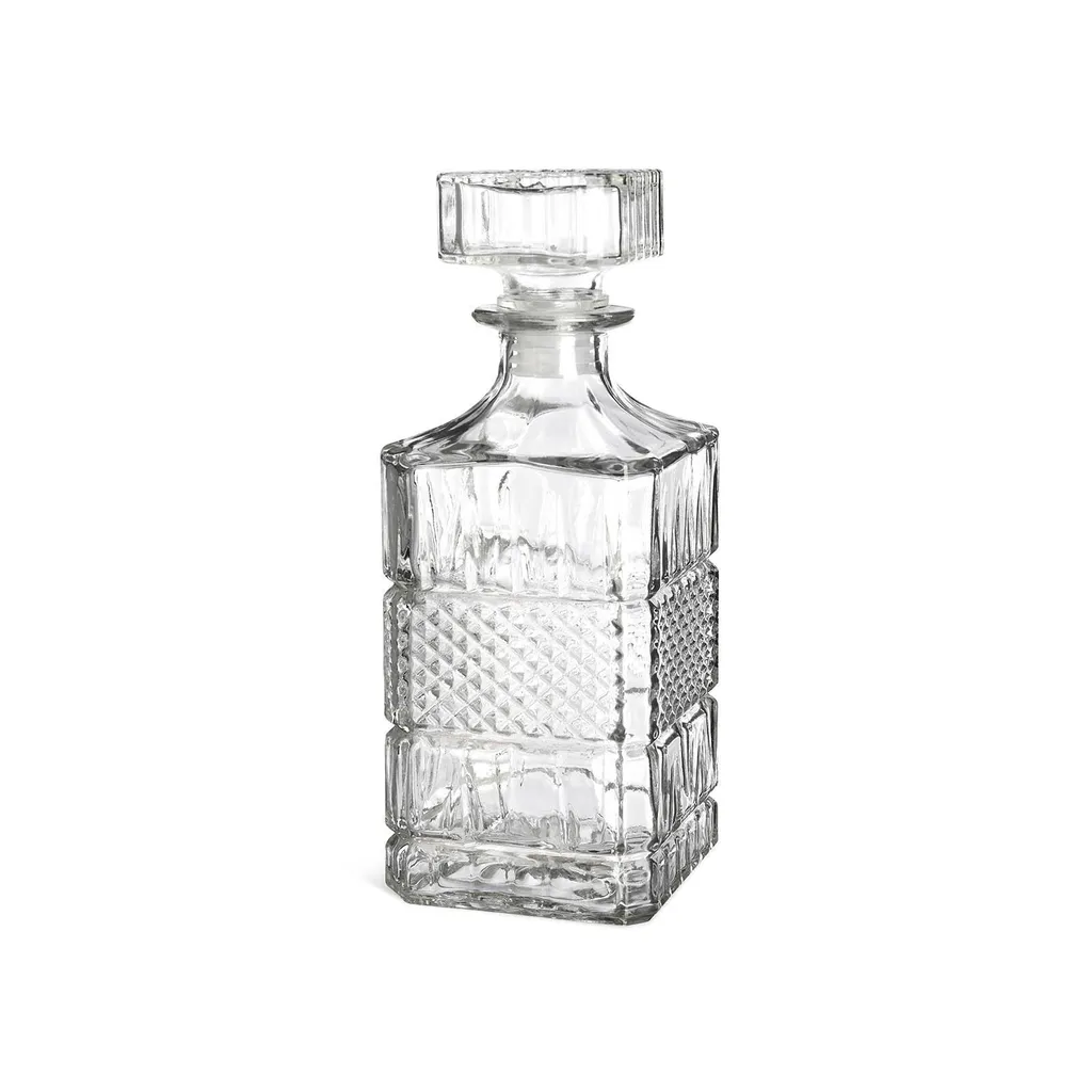 DEPOT Whiskey-Karaffe Radiant mit Deckel, für Spirituosen, Retro, Wasserflasche, Dekanter, B 9.5 cm, H 23 cm, T 9.5 cm, Transparent